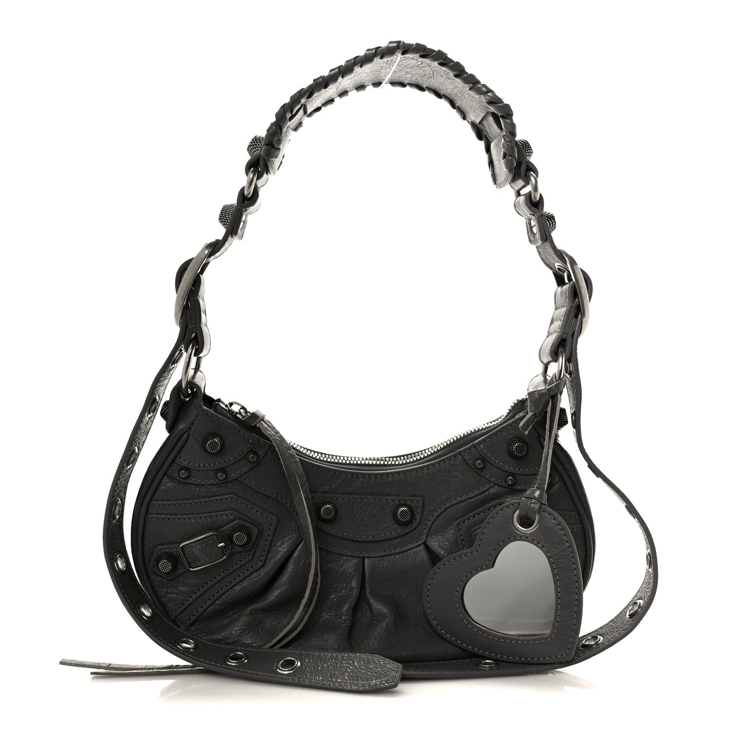 Agneau Arena Le Cagole Shoulder Bag XS Dark Grey