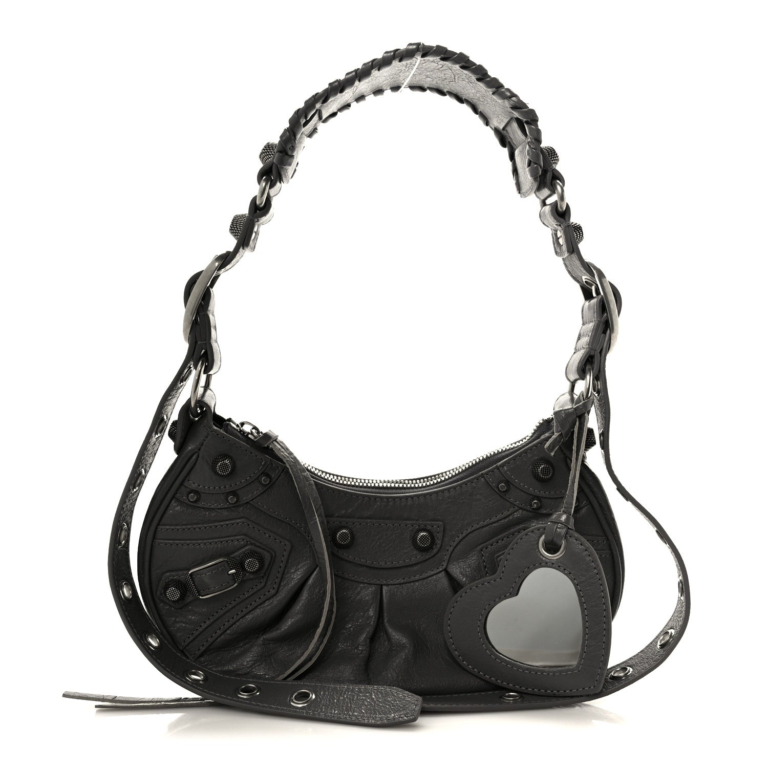 Balenciaga Agneau Arena Le Cagole Shoulder Bag XS Dark Grey 3 of 11