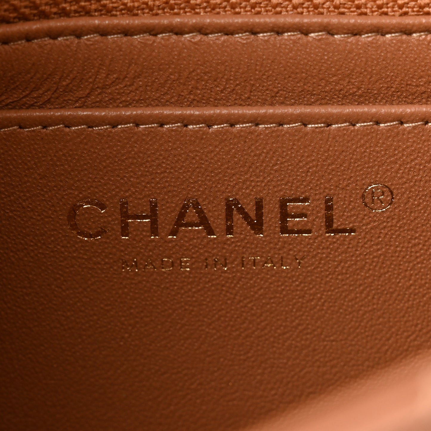 Lambskin Quilted Mini Rectangular Flap Brown