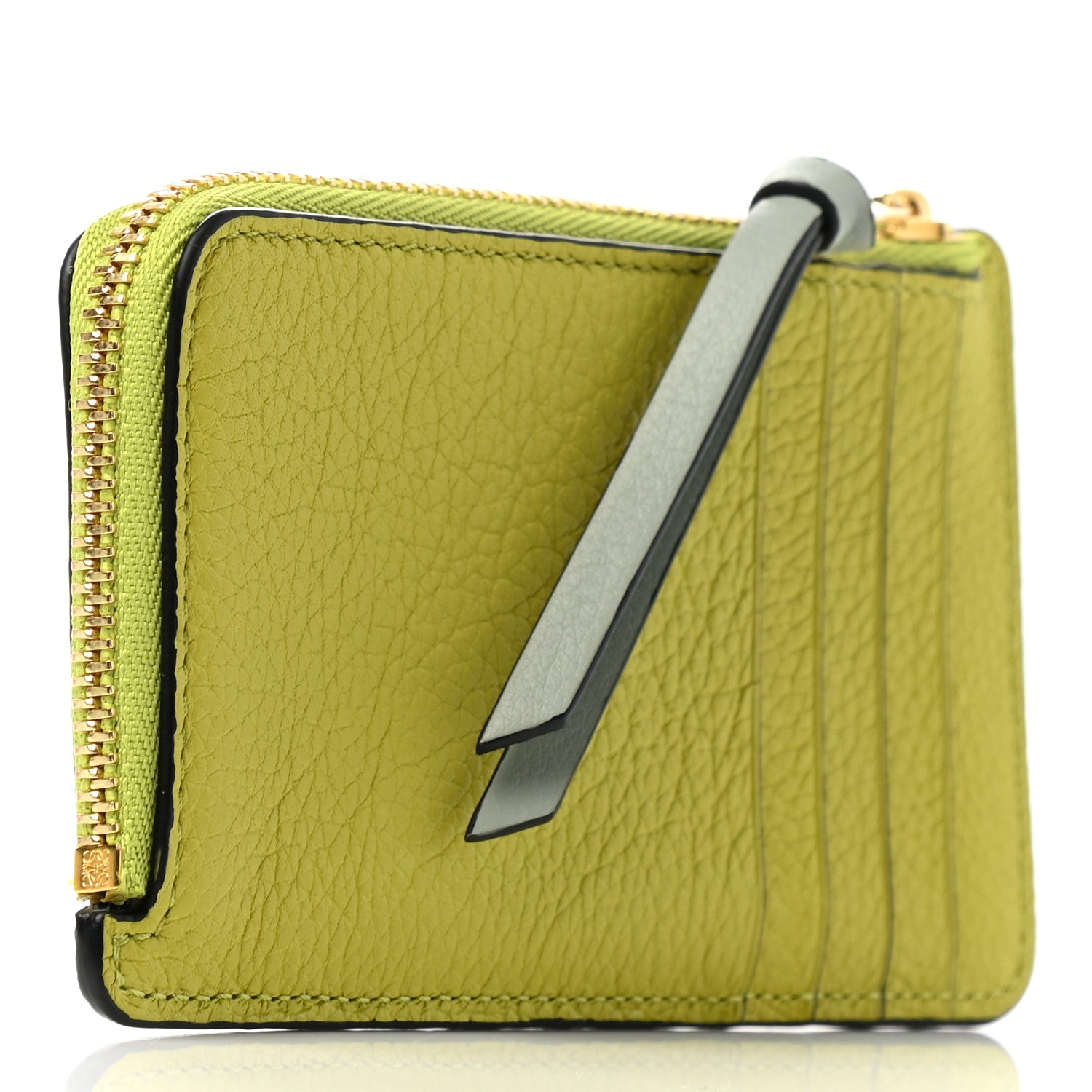 Loewe Soft Grained Calfskin Coin Card Holder Lime Yellow Avocado 3 of 8
