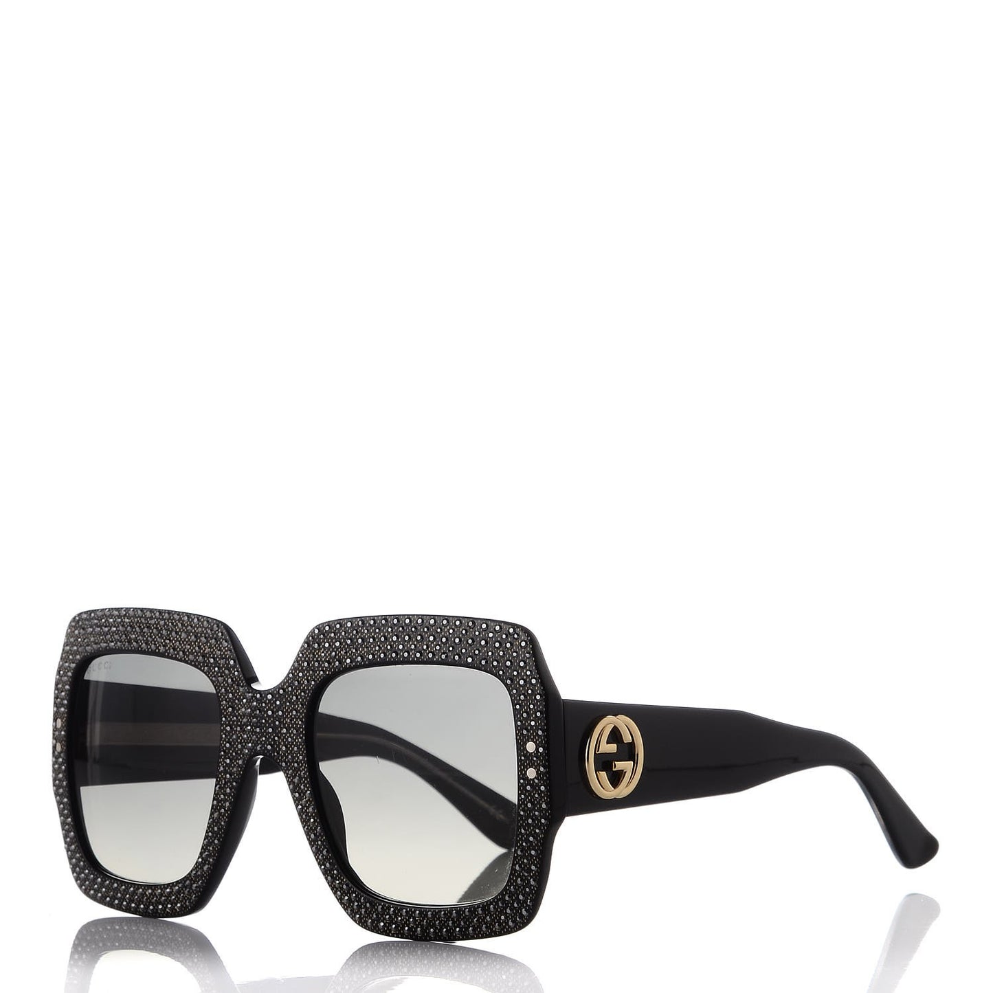 Crystal Square Frame Sunglasses GG3861/S Black