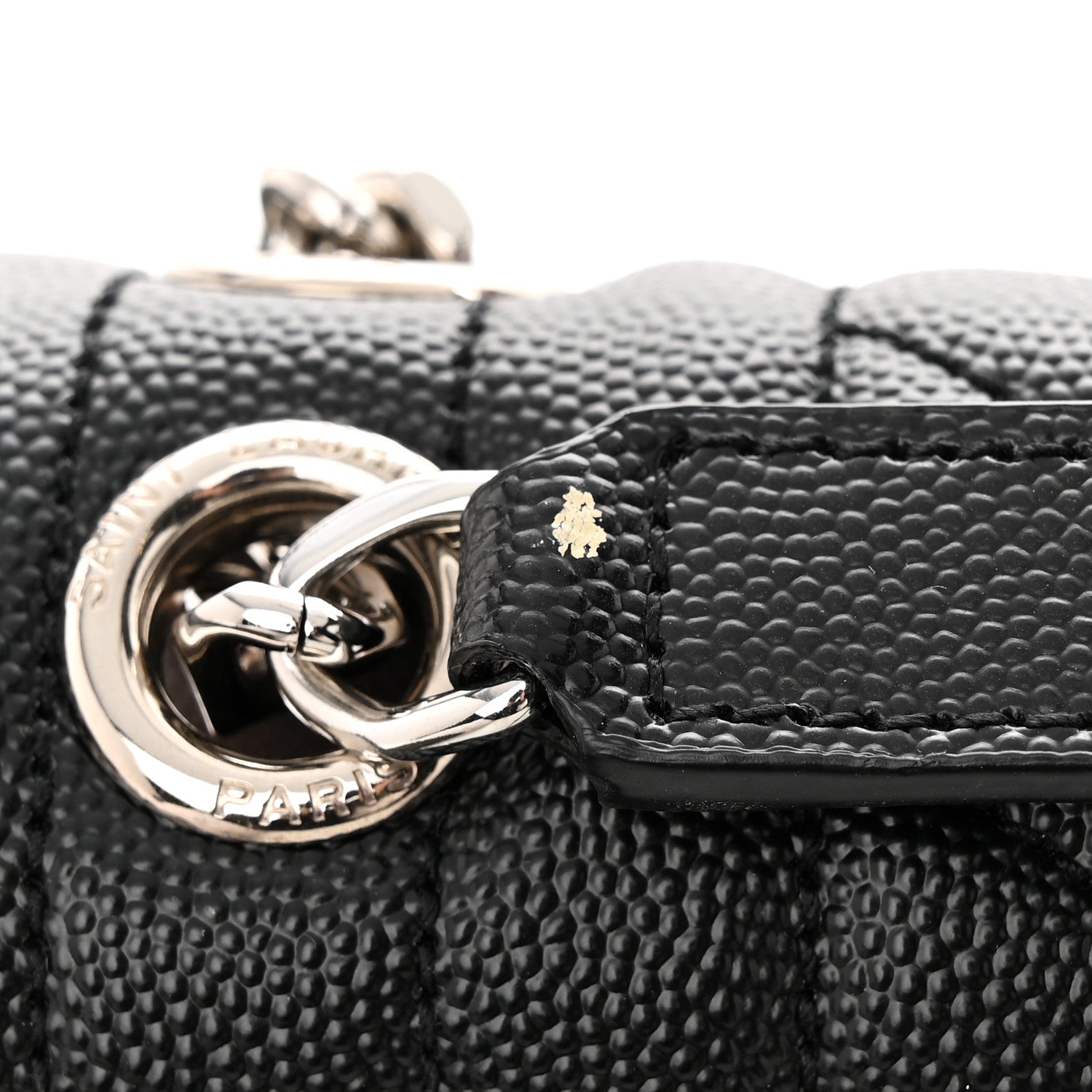 Saint Laurent Grain De Poudre Textured Mixed Matelasse Triquilt Medium Monogram Satchel Black 11 of 12