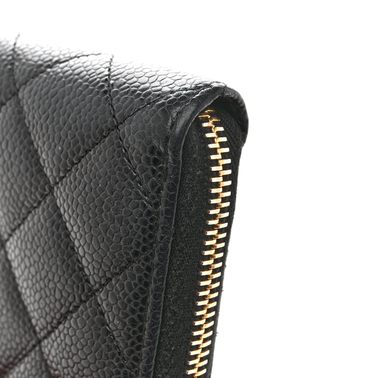 Caviar Quilted Large Gusset Zip Around Wallet Navy