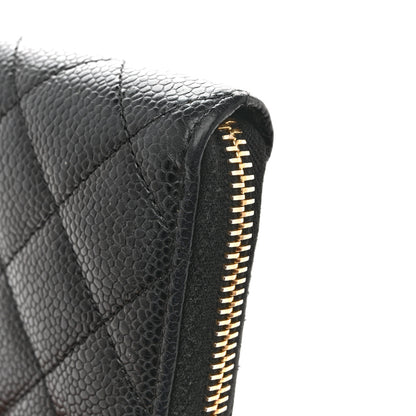 Chanel Caviar Quilted Large Gusset Zip Around Wallet Navy 11 of 12