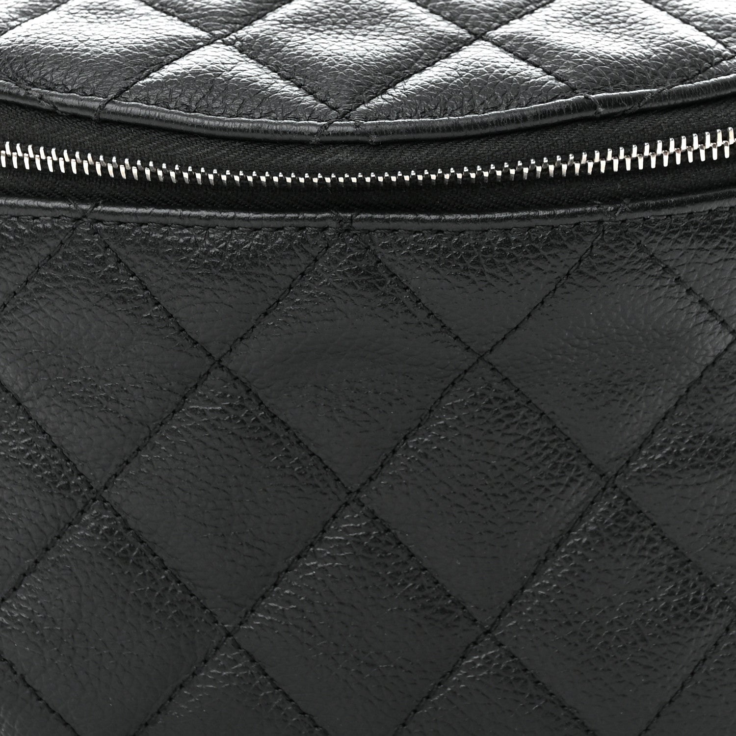 Chanel Grained Calfskin Quilted Waist Belt Bag Black 9 of 11