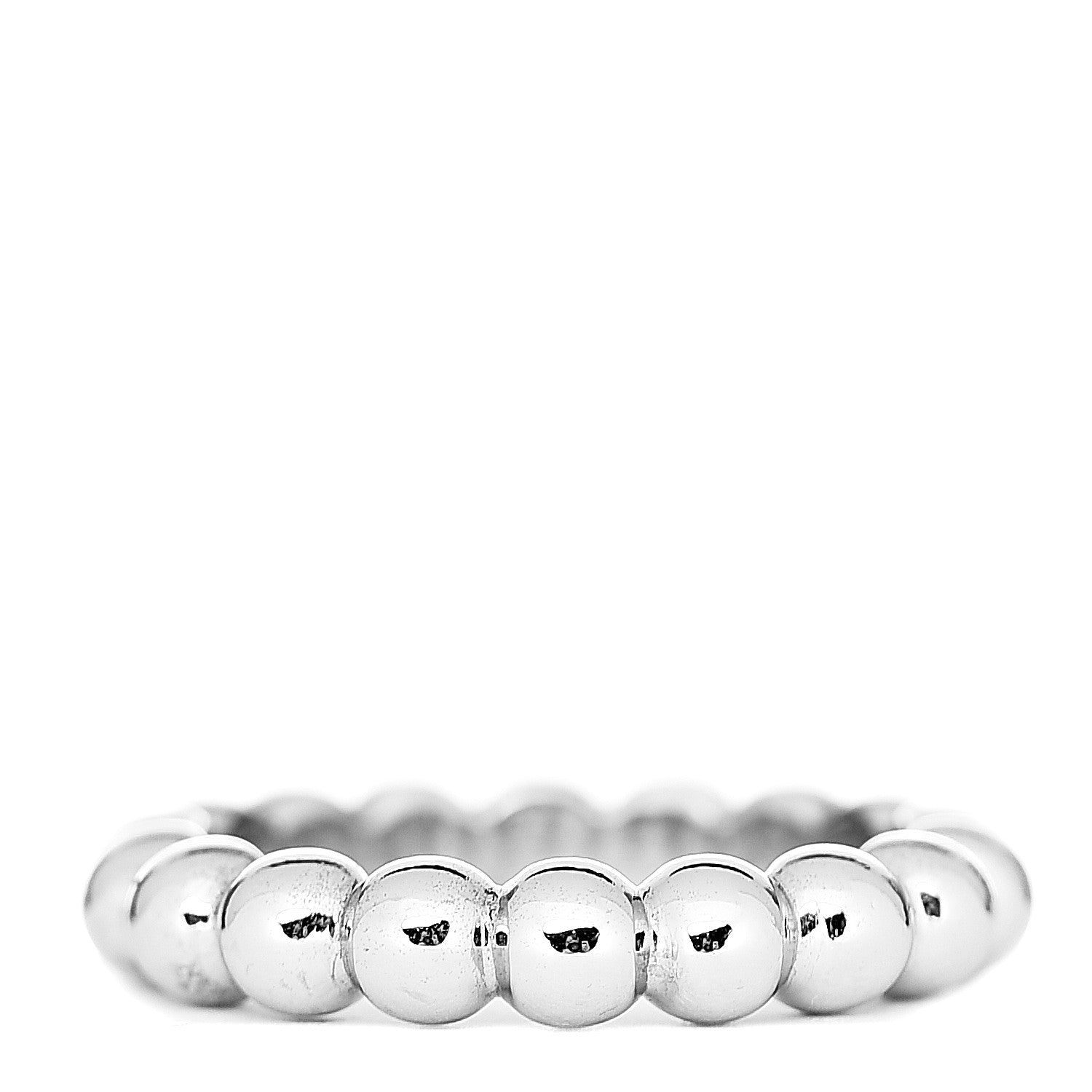 Van Cleef & Arpels 18K White Gold Perlee Ring 47 4 2 of 5
