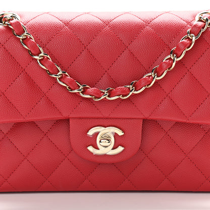 Chanel Caviar Quilted Small Double Flap Red 7 of 10