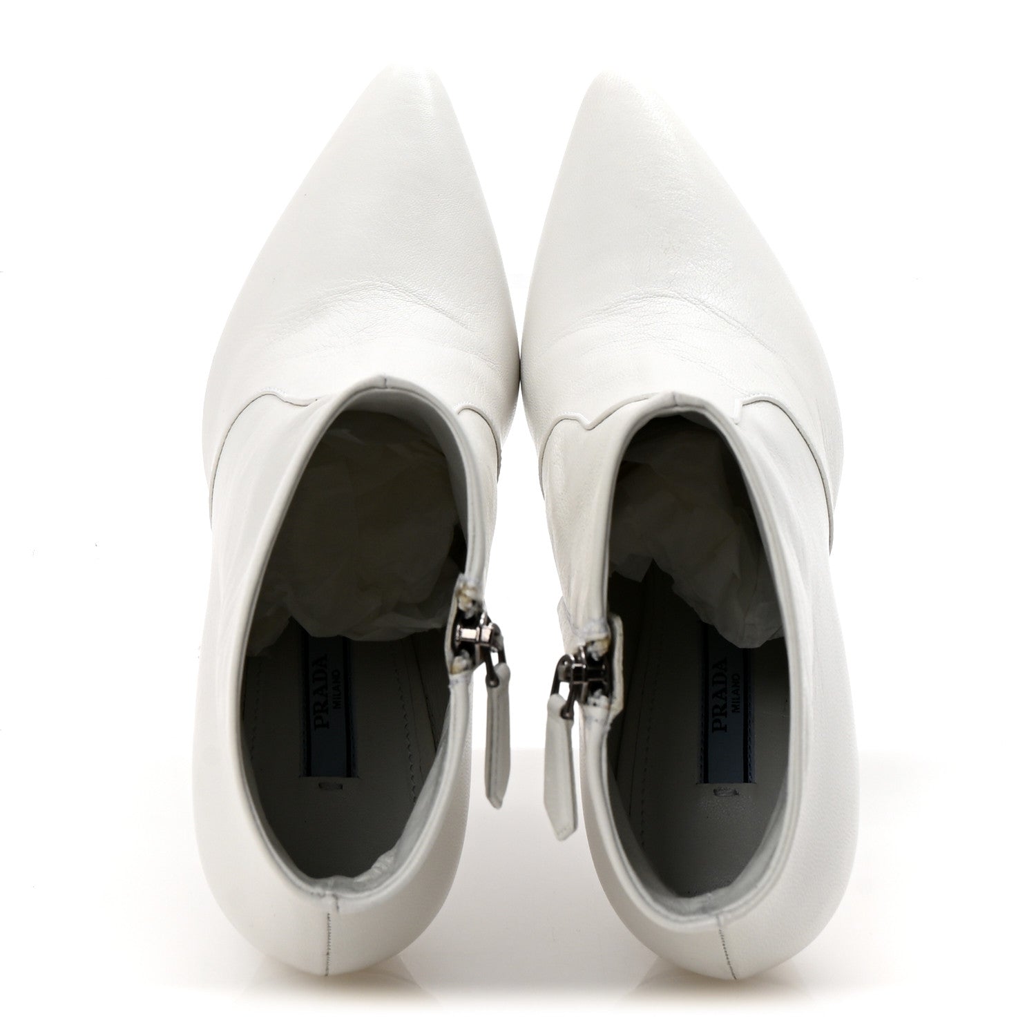 Prada Vitello Ankle Boots 35.5 White 2 of 9