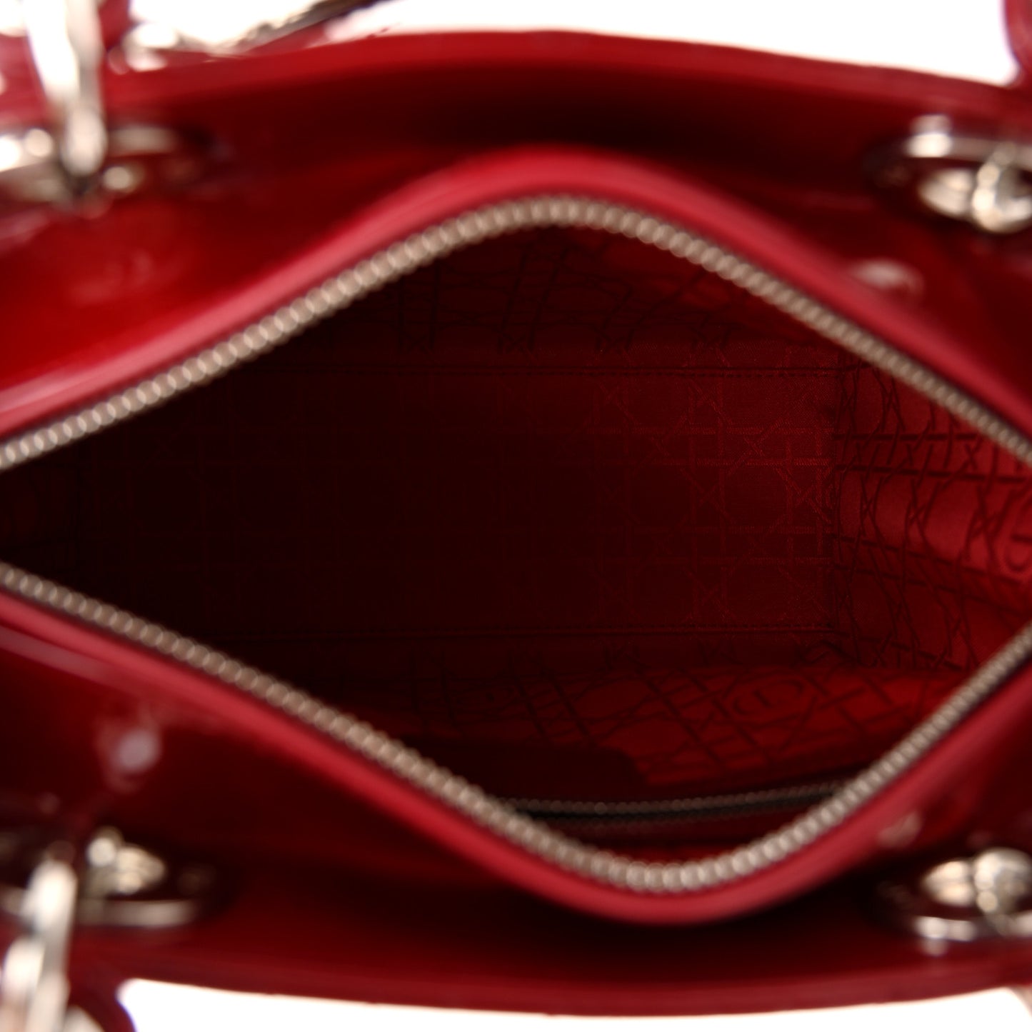 Patent Cannage Medium Lady Dior Red