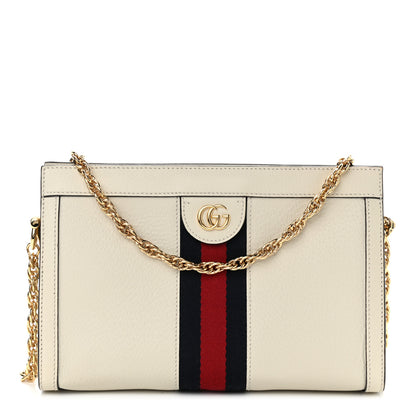 Gucci Textured Calfskin Web Small Ophidia Chain Shoulder Bag Mystic White 1 of 10