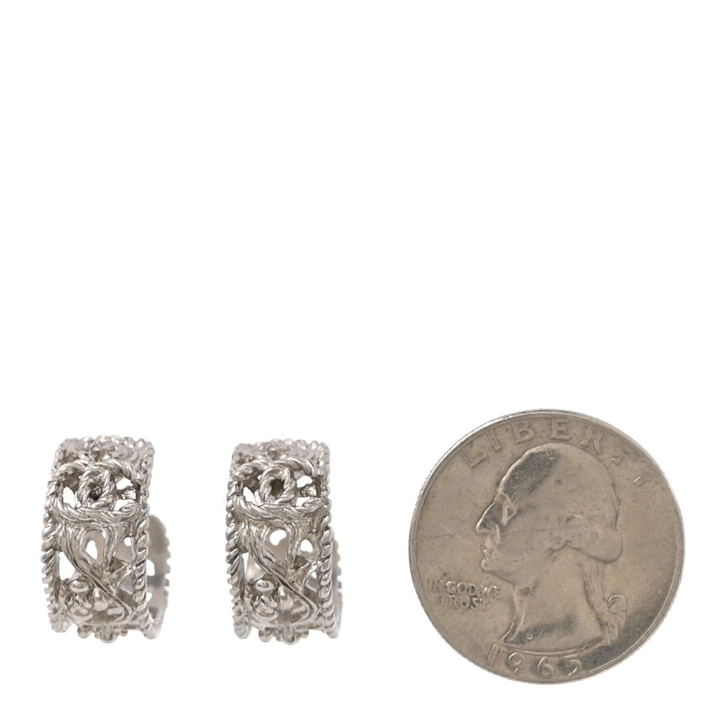 CC Camellia Hoop Earrings Silver