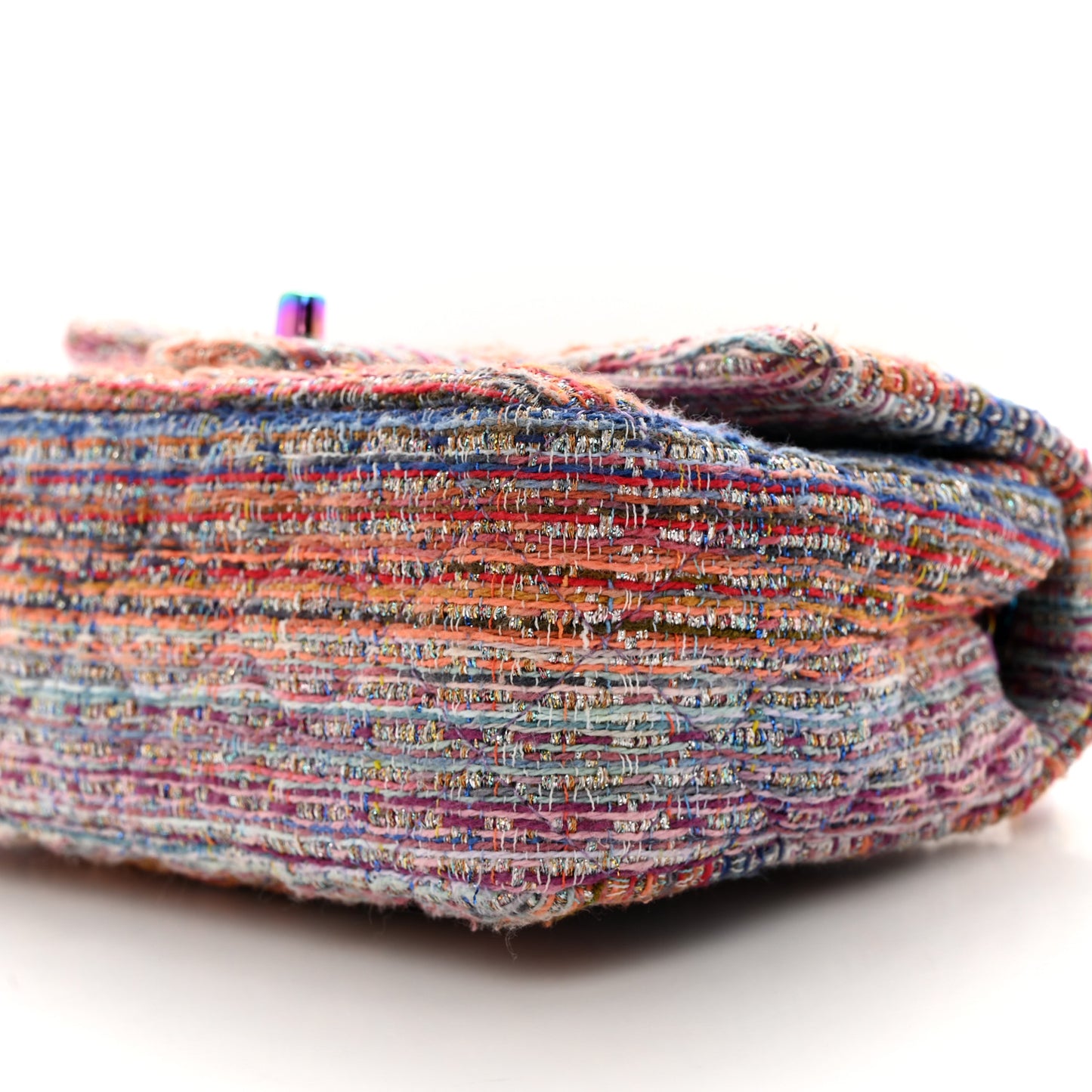 Tweed Quilted Mini Rectangular Flap Blue Pink Orange