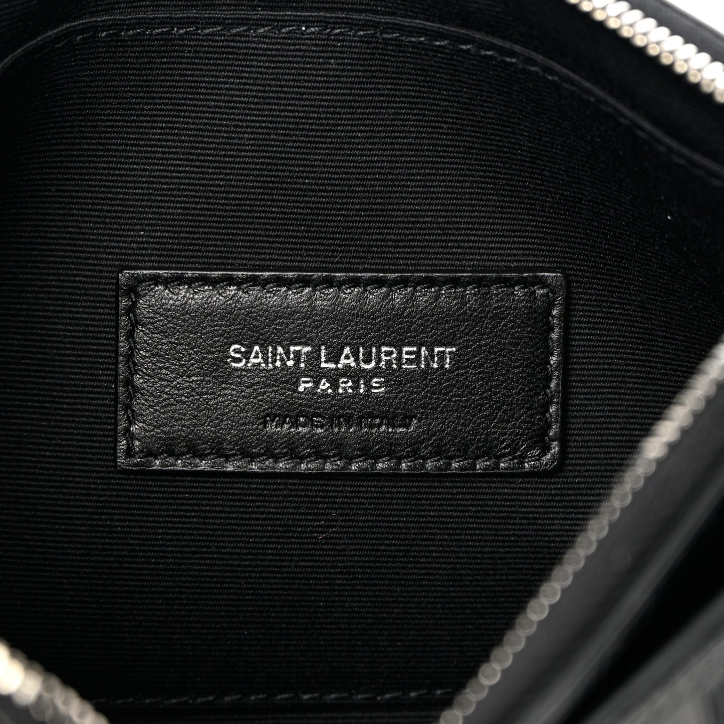 Calfskin Crocodile Embossed Zip Pouch Black