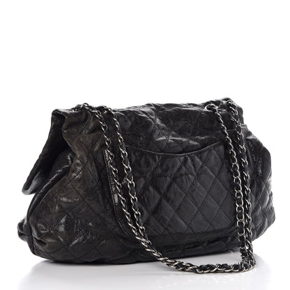 Chanel Crumpled Caviar Quilted Maxi Elastic Flap Black 3 of 15