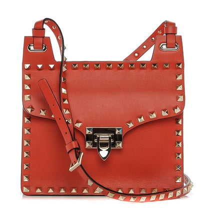 Valentino Garavani Calfskin Rockstud Crossbody Messenger Bag Deep Coral 1 of 7