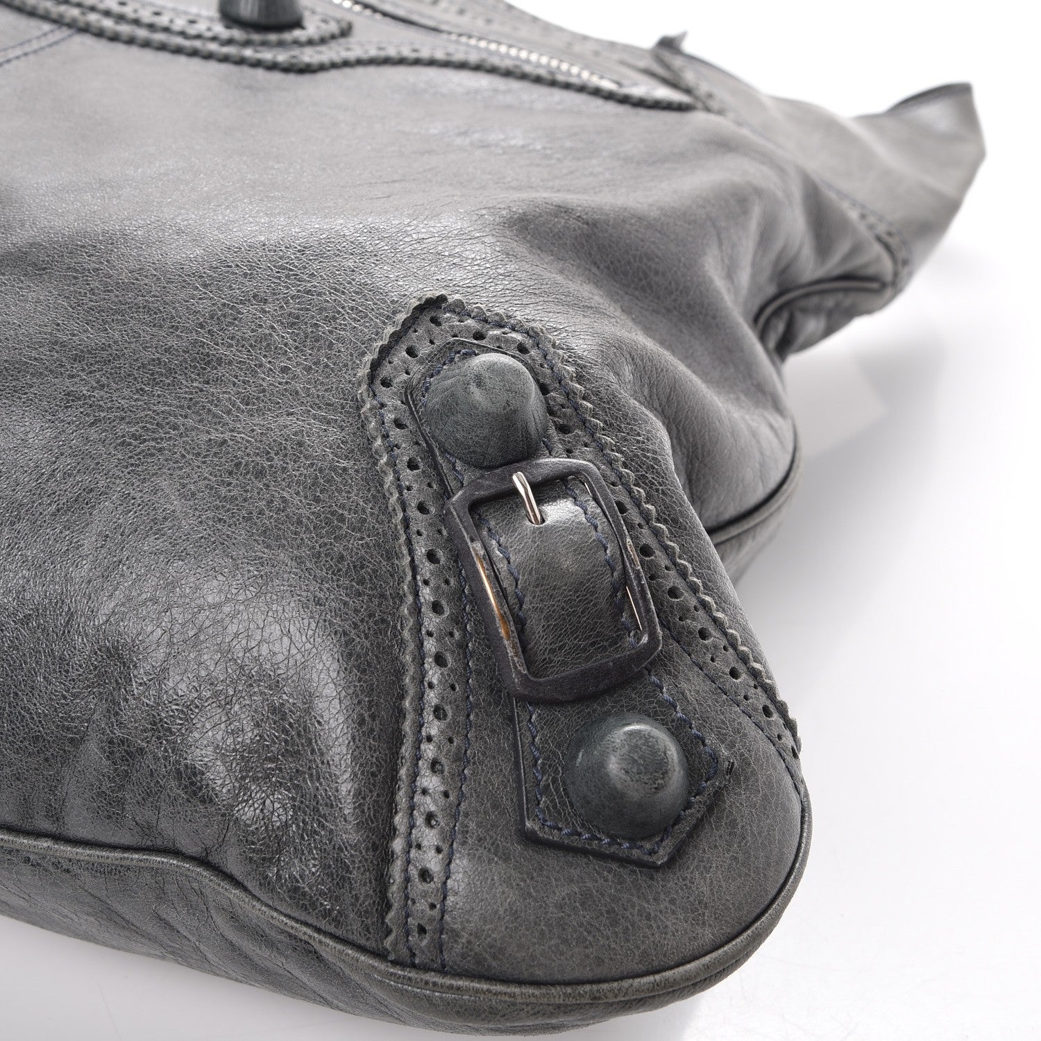 Balenciaga Agneau Giant Brogues Hardware Besace Hobo Storm 11 of 12