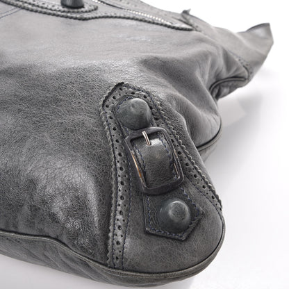 Balenciaga Agneau Giant Brogues Hardware Besace Hobo Storm 11 of 12