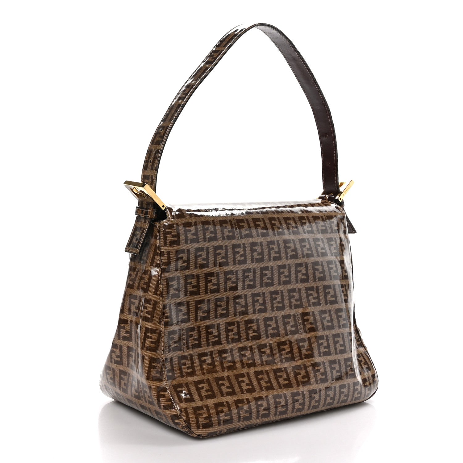 Fendi Vinyl Zucchino Hobo Tobacco 3 of 9