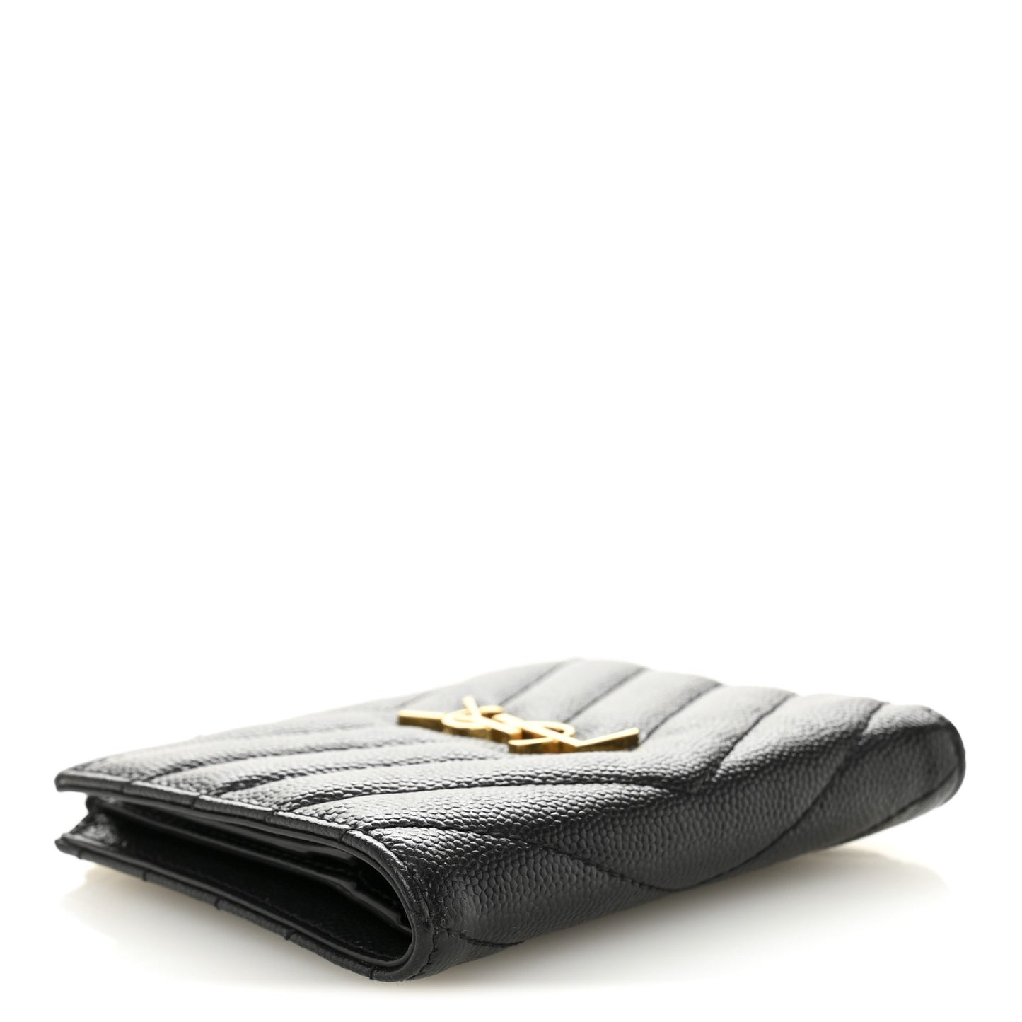 Grain De Poudre Matelasse Chevron Monogram Zipped Card Case Black