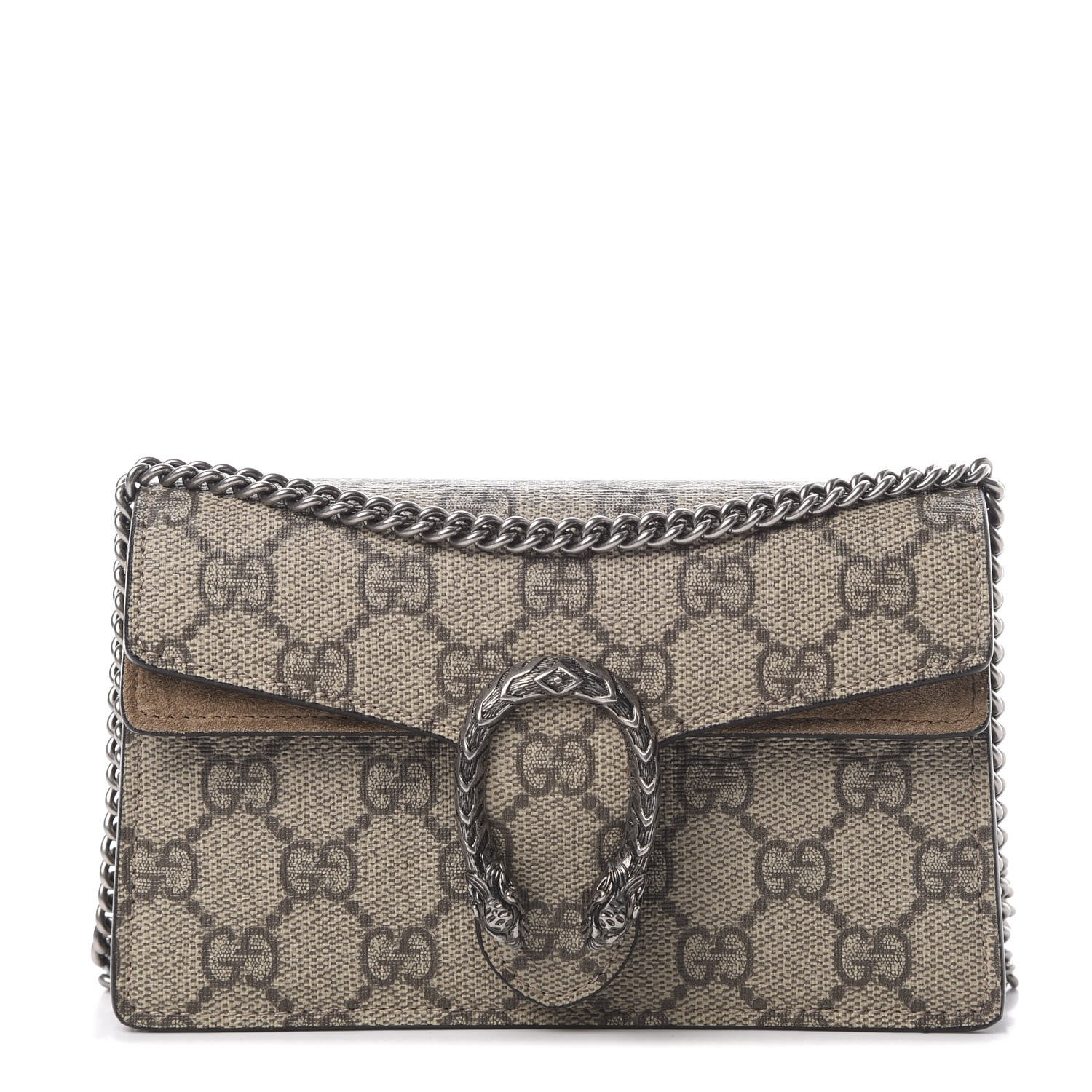 Gucci GG Supreme Monogram Super Mini Dionysus Shoulder Bag Taupe 1 of 11