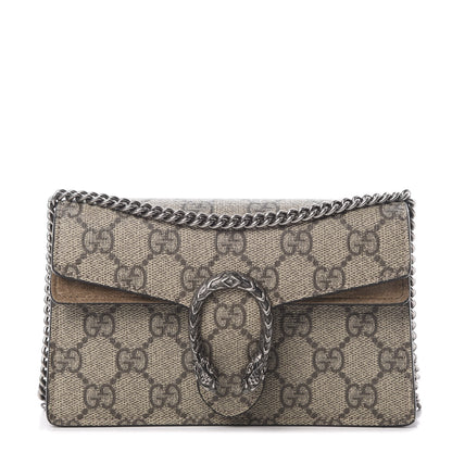 Gucci GG Supreme Monogram Super Mini Dionysus Shoulder Bag Taupe 1 of 11