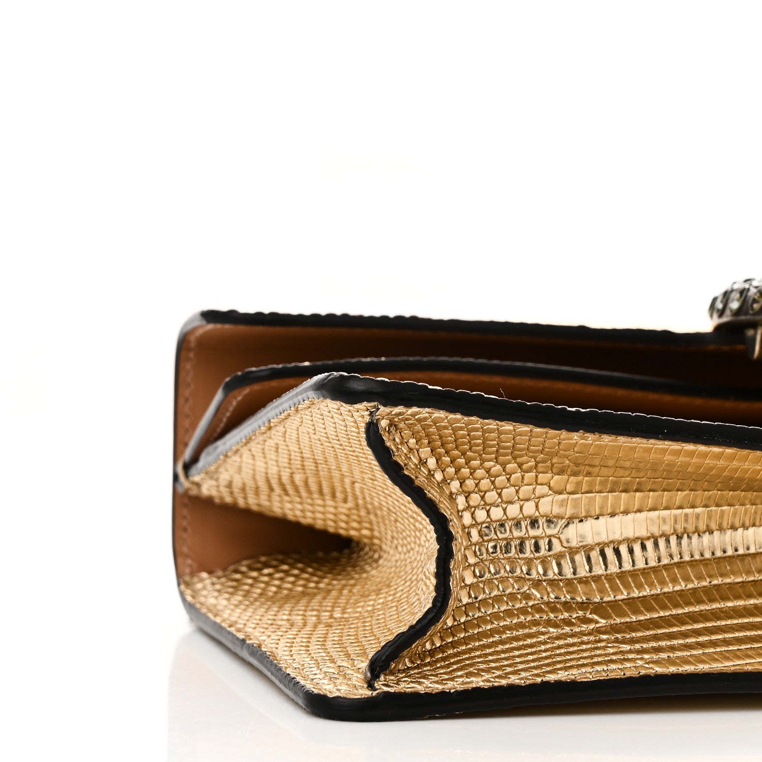 Gucci Metallic Lizard Crystal Small Dionysus Shoulder Bag Gold 9 of 11