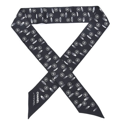 Chanel Silk CC Slim Bandeau Scarf Black 1 of 3