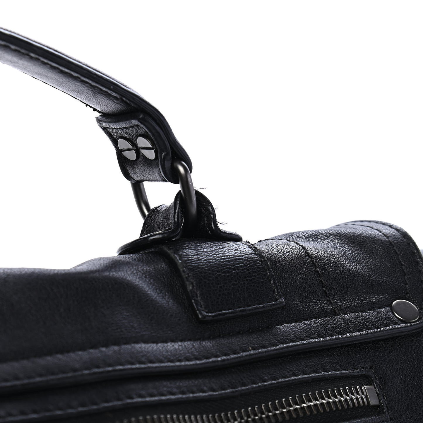 Lambskin Fringe Medium PS1 Satchel Black