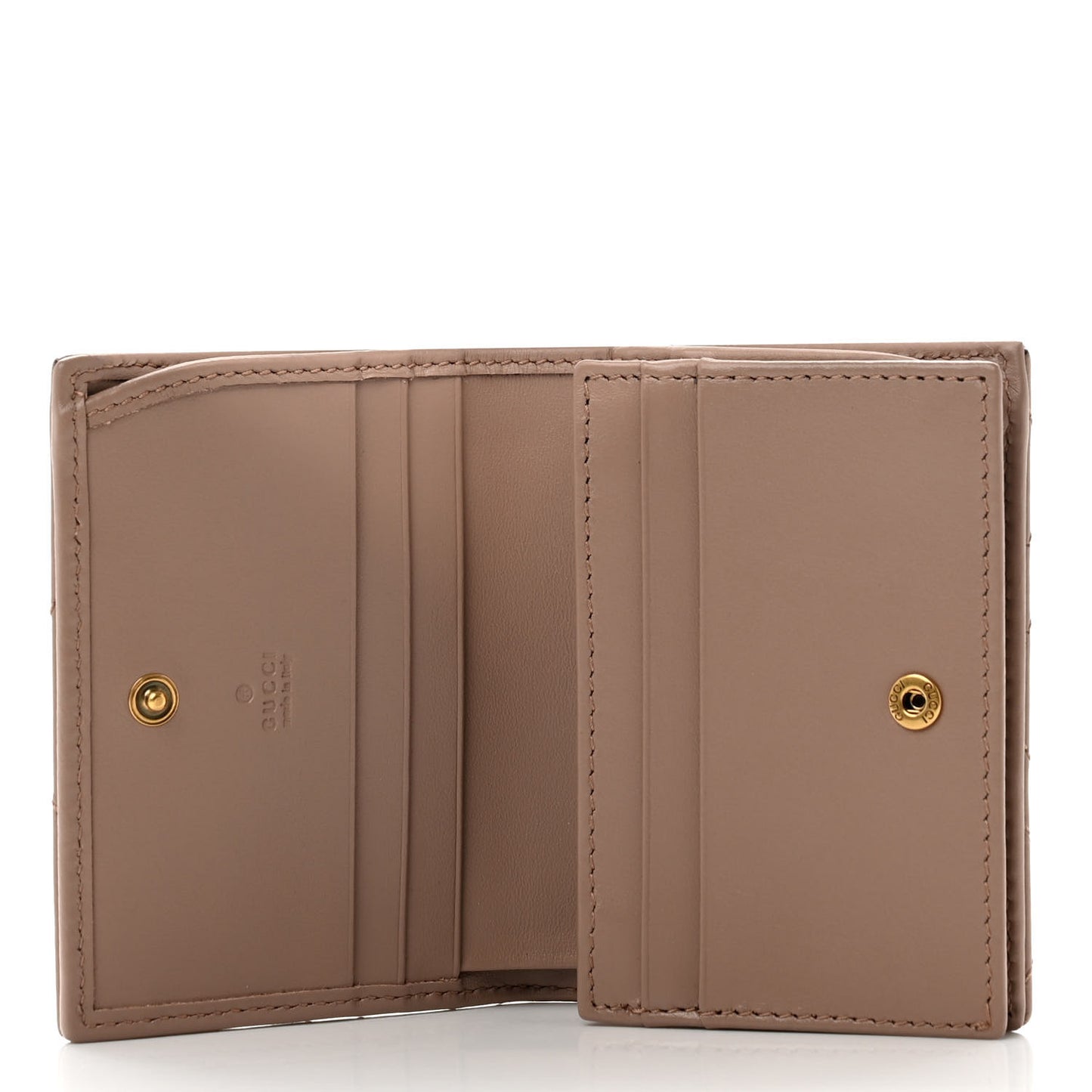Calfskin Matelasse GG Marmont Card Case Wallet Porcelain Rose