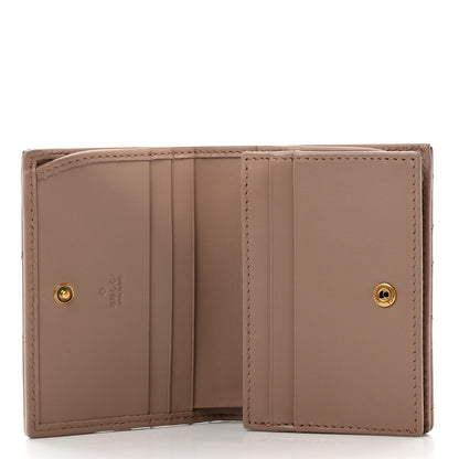 Gucci Calfskin Matelasse GG Marmont Card Case Wallet Porcelain Rose 5 of 7
