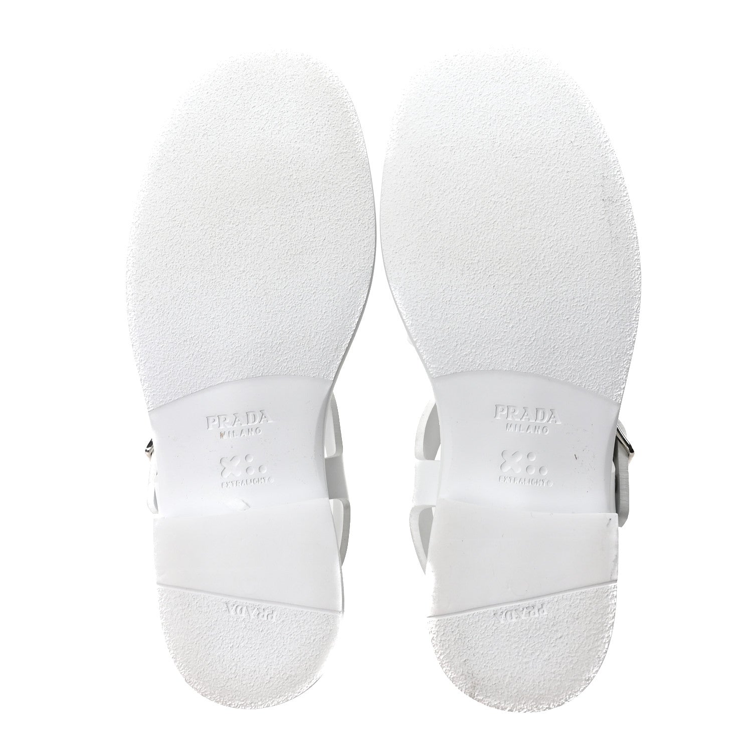 Prada Foam Rubber Metal Triangle Logo 50mm Cage Sandals 39 White 6 of 9