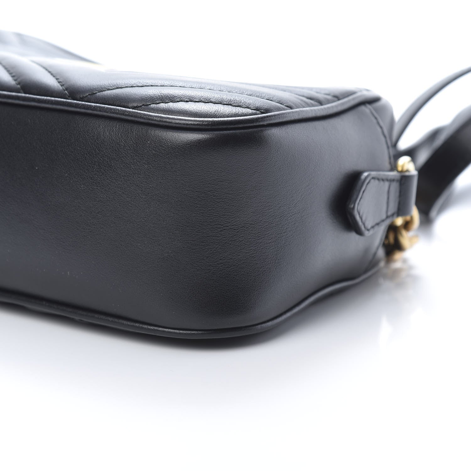 Gucci Calfskin Matelasse Small GG Marmont Chain Shoulder Bag Black 10 of 10