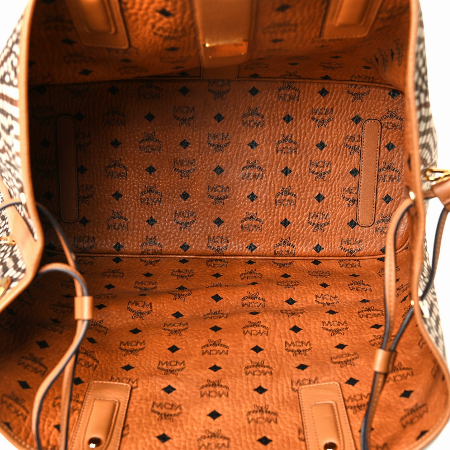 Visetos Large Liz Reversible Shopper Tote Cognac