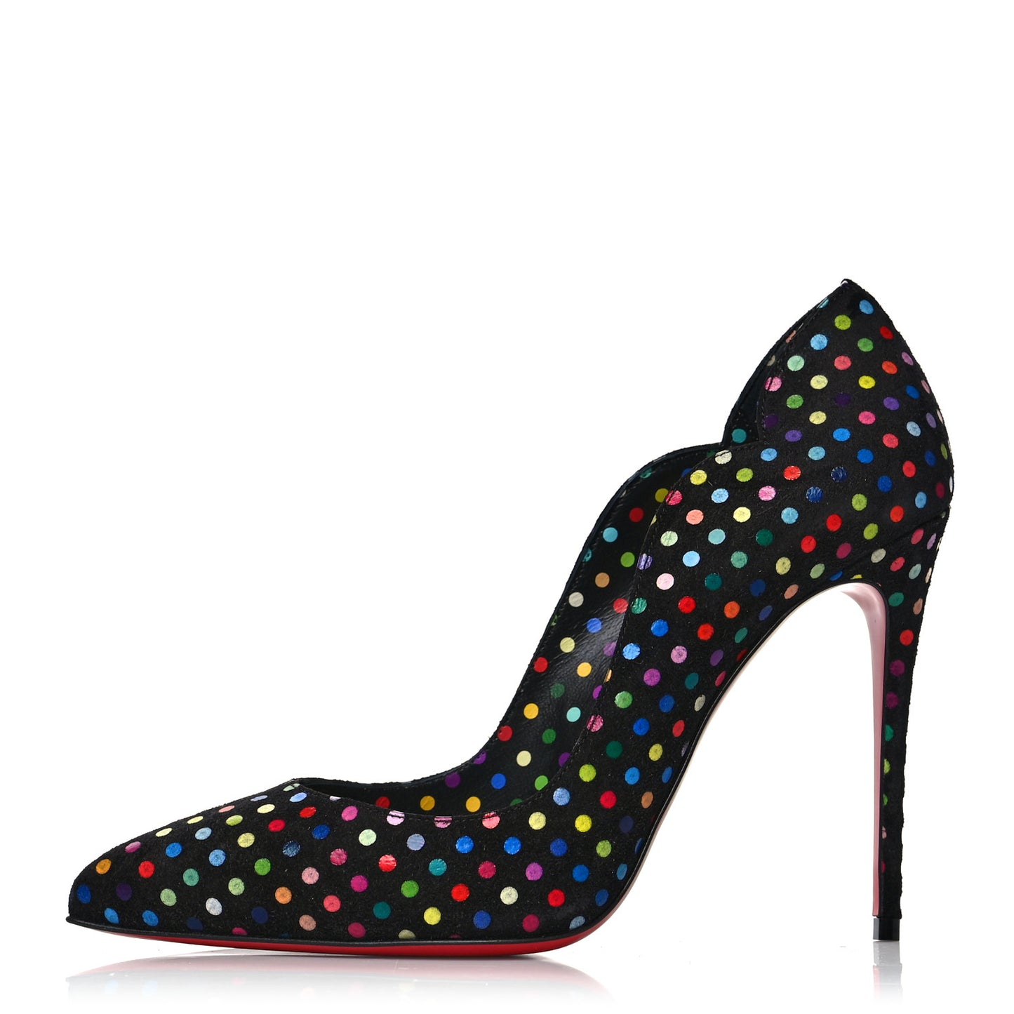 Suede Polka Dot Hot Chick 100 Pumps 37.5 Black Multicolor