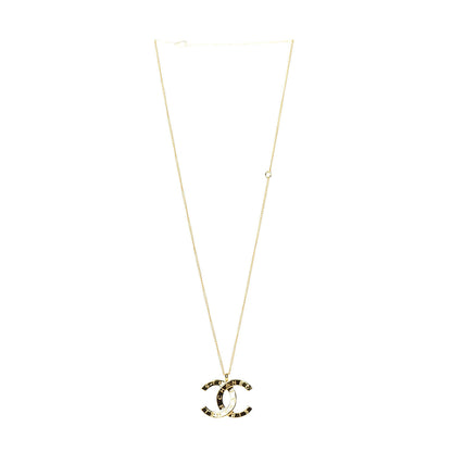 Chanel Metal CC Paris Button Necklace Gold 3 of 5
