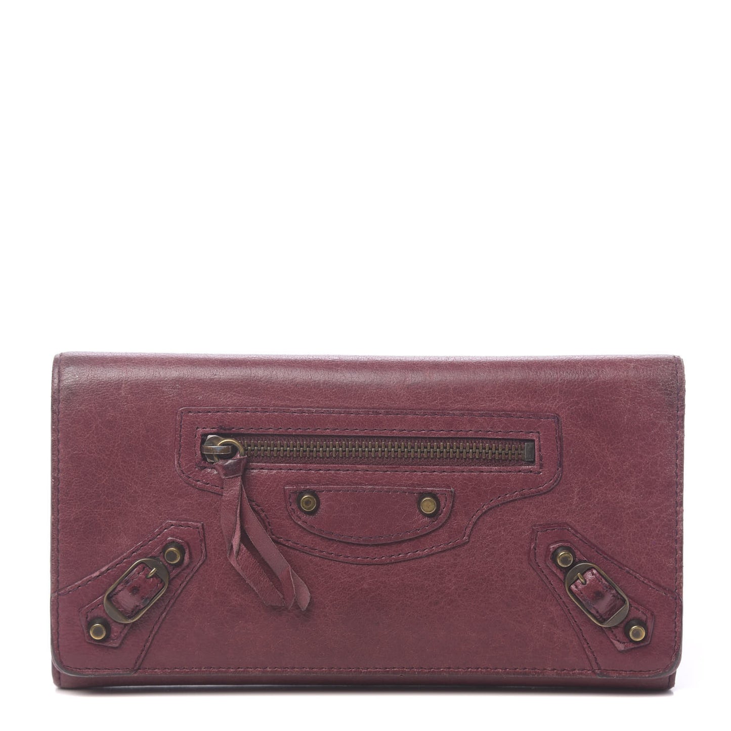 Agneau Classic Hardware Money Wallet Cassis