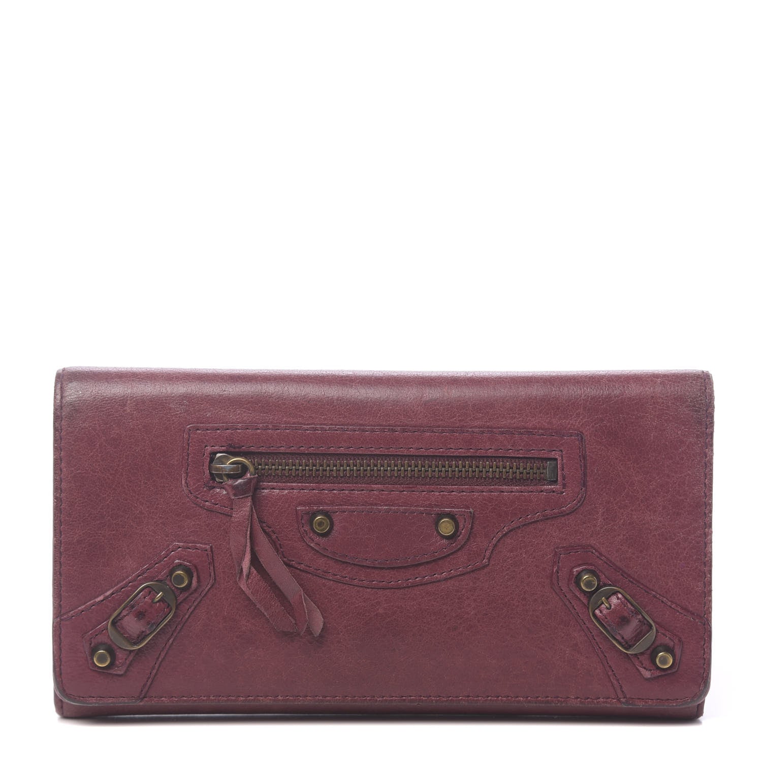 Balenciaga Agneau Classic Hardware Money Wallet Cassis 1 of 12