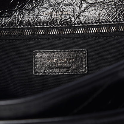 Saint Laurent Crinkled Calfskin Matelasse Monogram Medium Niki Chain Satchel Black 6 of 7