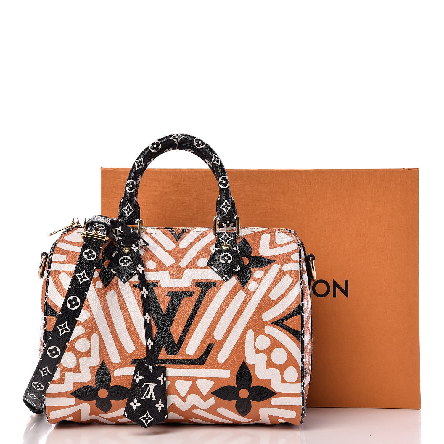 Louis Vuitton Monogram Giant Crafty Speedy Bandouliere 25 Creme Caramel 10 of 10