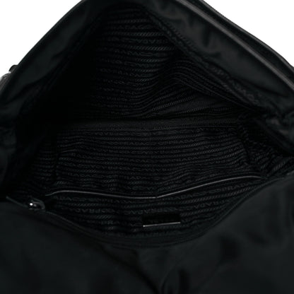 Prada Tessuto Nylon Saffiano Logo Messenger Bag Black 4 of 8