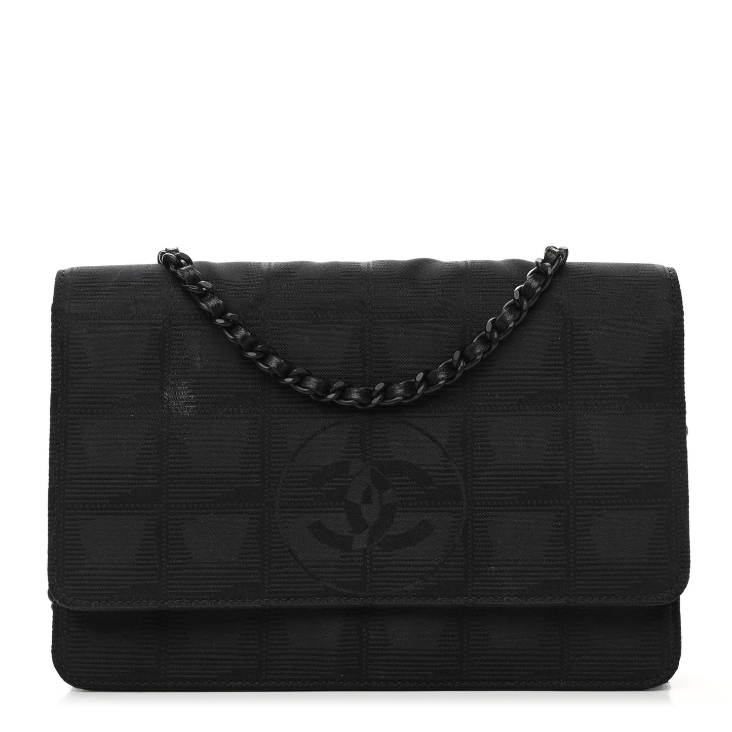 Nylon Travel Wallet On Chain WOC Black