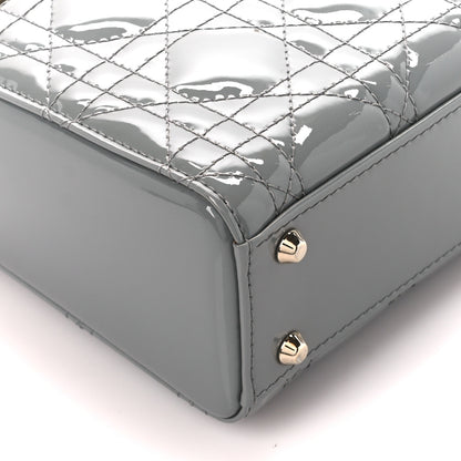 Christian Dior Patent Cannage Mini Lady Dior Grey Stone 10 of 14