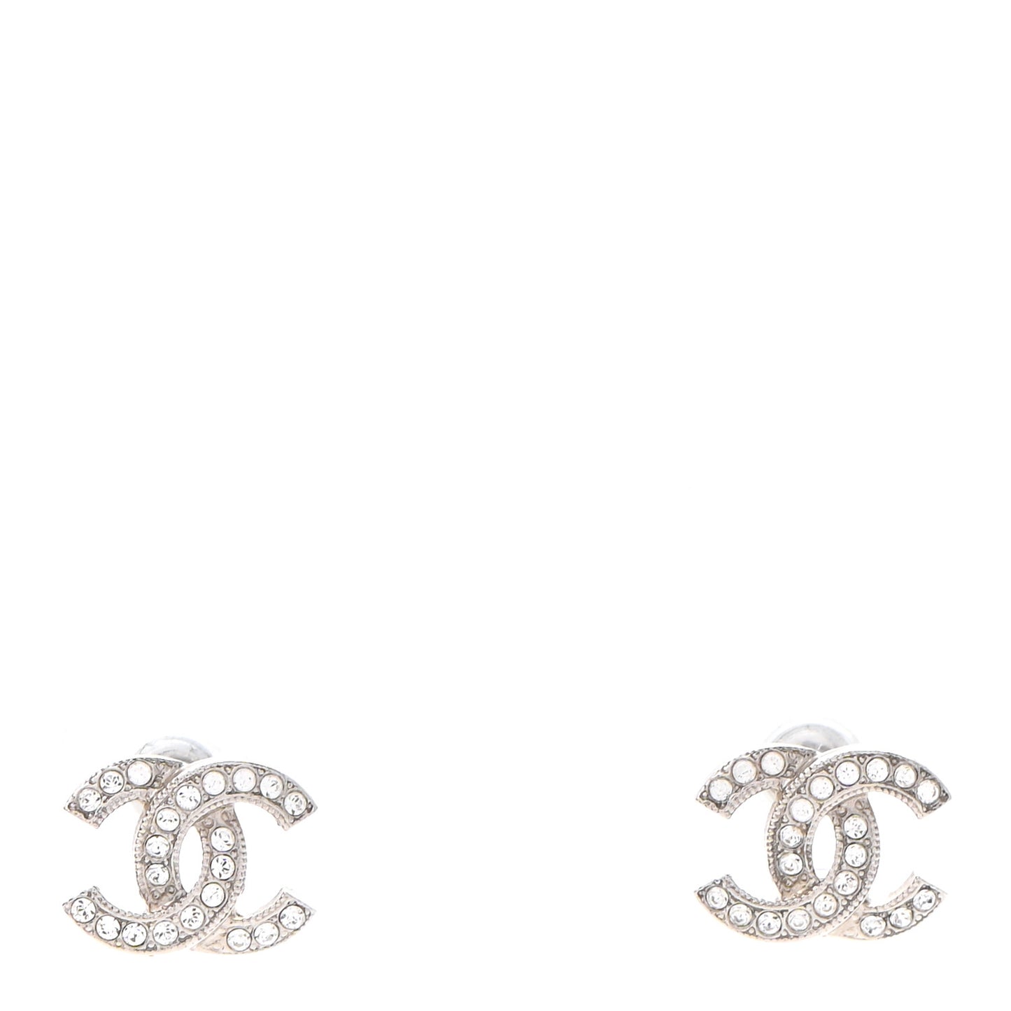Crystal CC Earrings Silver