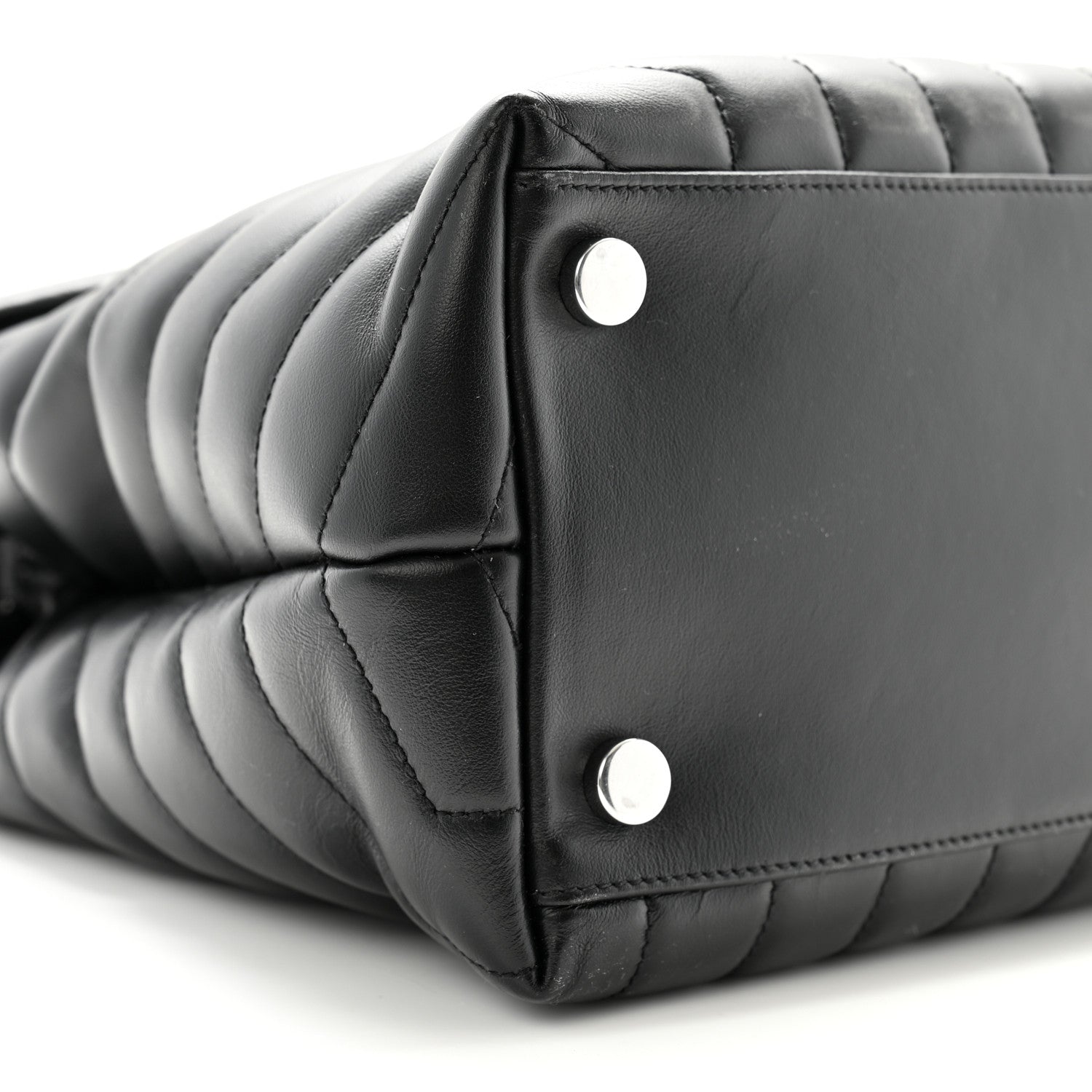 Saint Laurent Calfskin Y Quilted Monogram Large Loulou Chain Satchel Black 9 of 10