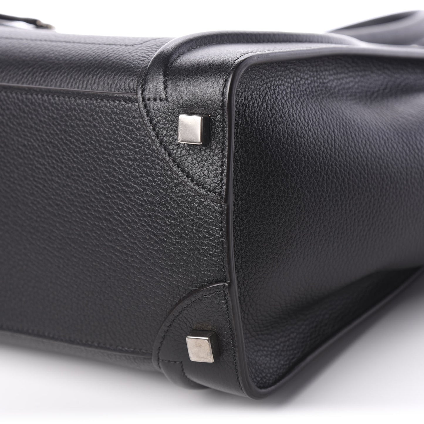Drummed Calfskin Micro Luggage Black