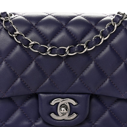 Chanel Lambskin Quilted Mini Square Flap Dark Purple 8 of 11