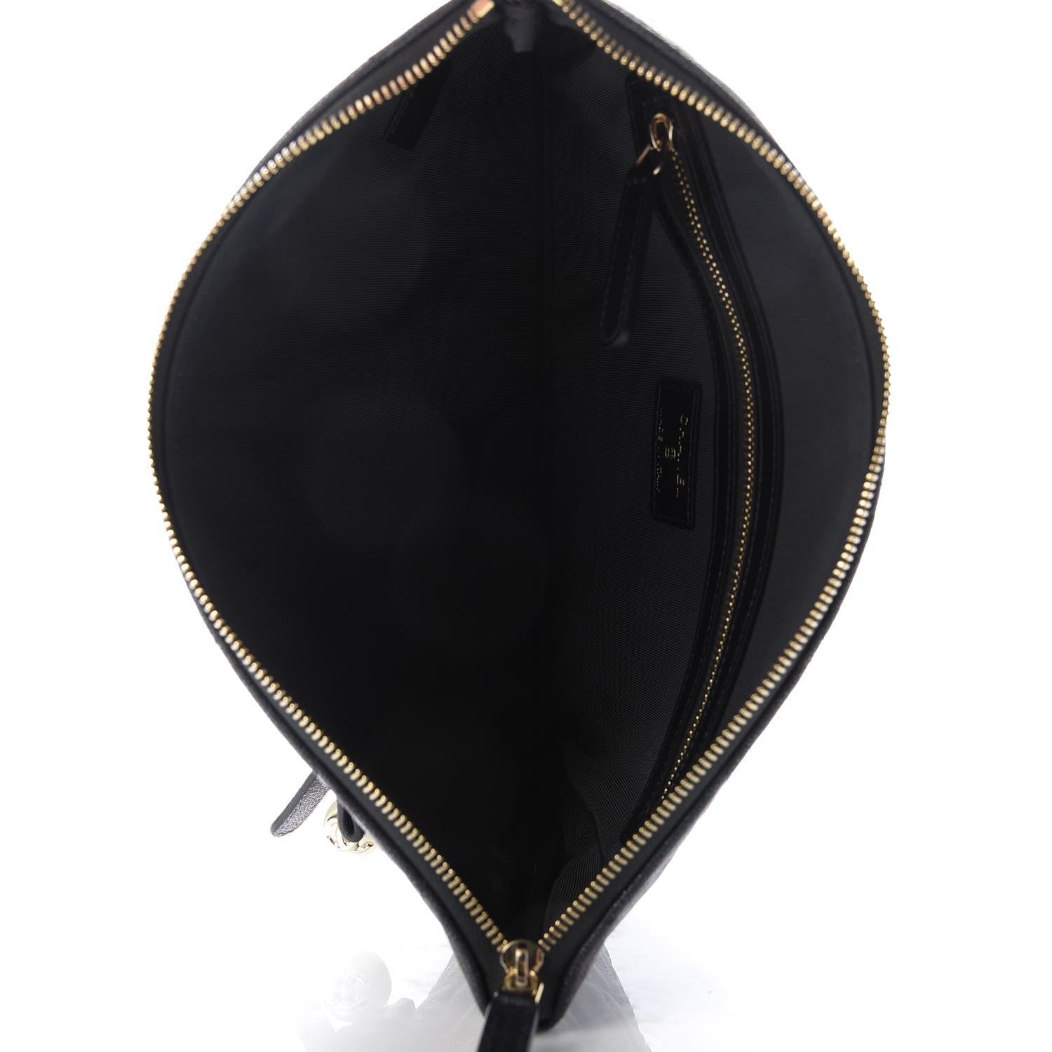 Chanel Iridescent Caviar Medium Night by the C Pouch Clutch Black 5 of 10