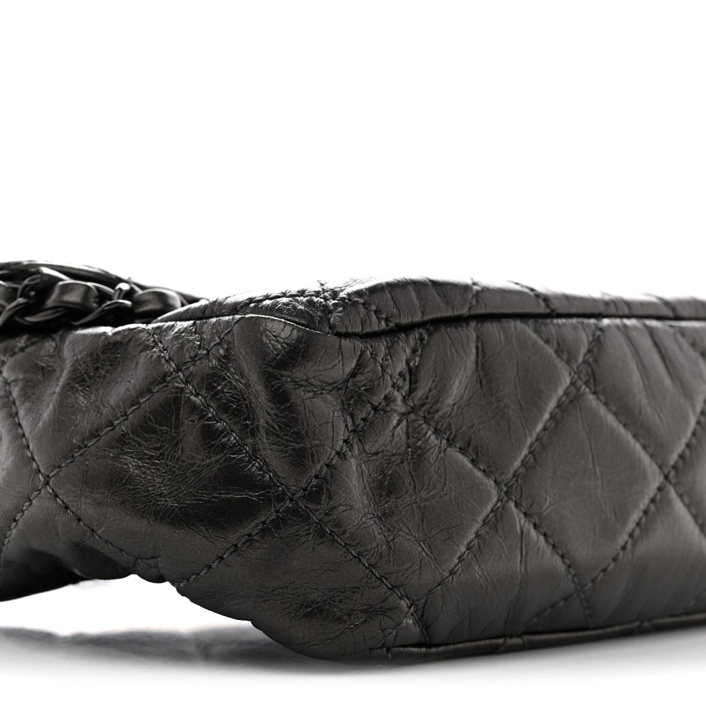 Calfskin Quilted Medium Chain Me Flap Grey