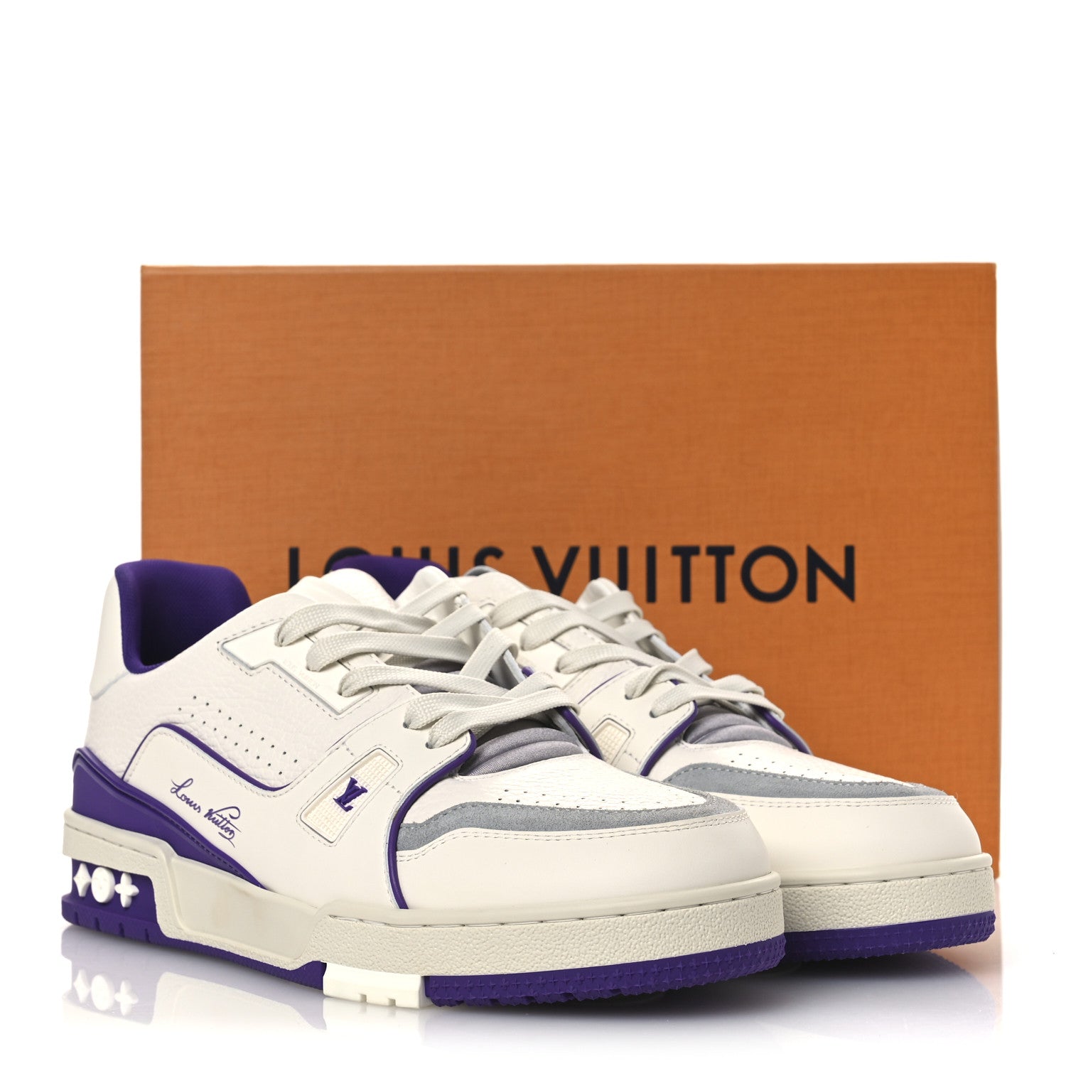 Louis Vuitton Calfskin LV Trainer Sneakers 9 Purple 12 of 12