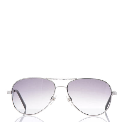 Chanel Crystal Aviator Sunglasses 4121-B Silver 2 of 7